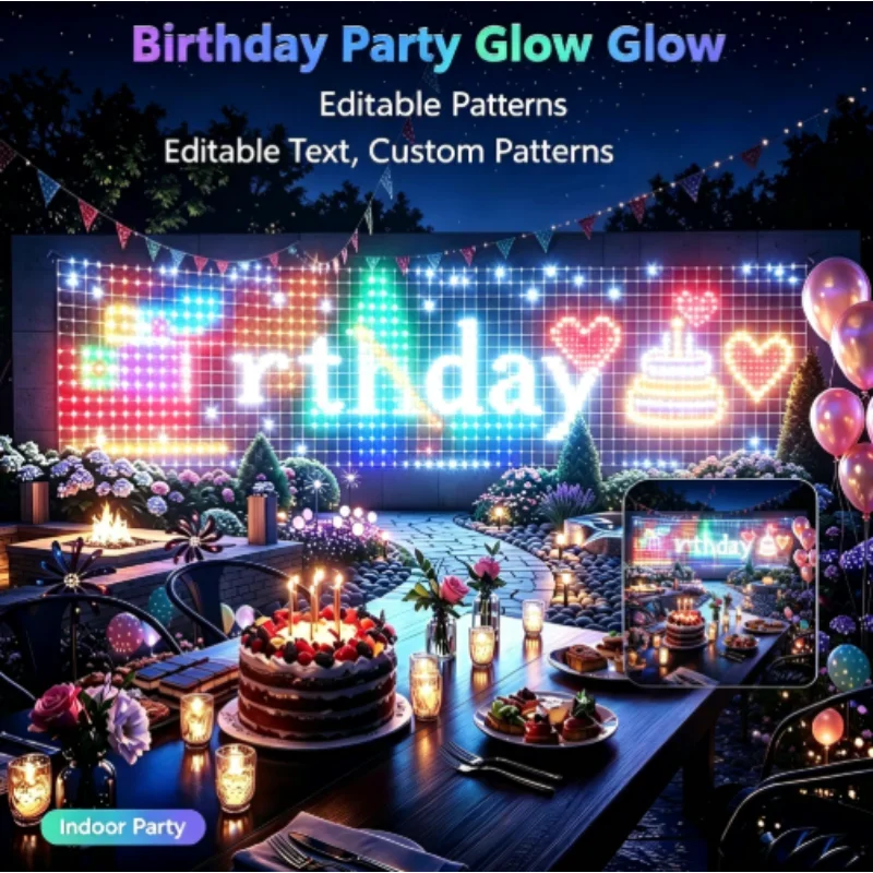 Lighting Christmas Decor - RGBIC LED 야외용 네트 조명, 크리스마스