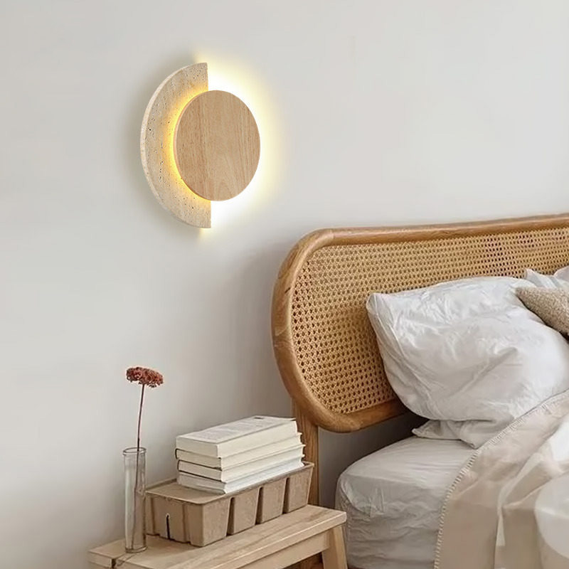 원형 침실등 와비사비 스타일 노란 트래버틴 스톤 벽등  - Lighting Decoration Ideas 리뷰 및 가격