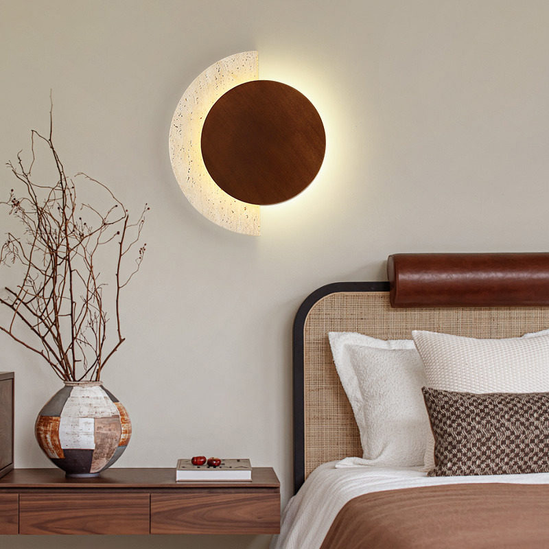 원형 침실등 와비사비 스타일 노란 트래버틴 스톤 벽등  - Lighting Decoration Ideas 리뷰 및 가격