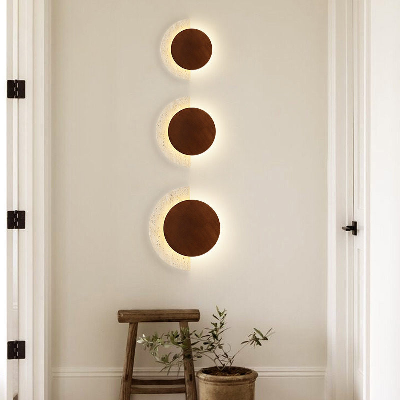 원형 침실등 와비사비 스타일 노란 트래버틴 스톤 벽등  - Lighting Decoration Ideas 리뷰 및 가격