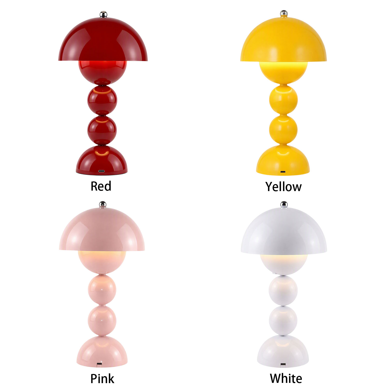 버섯 모양의 꽃송이 디자인 테이블 램프, USB 충전식 - Lighting Decor Bedroom 리뷰 및 가격