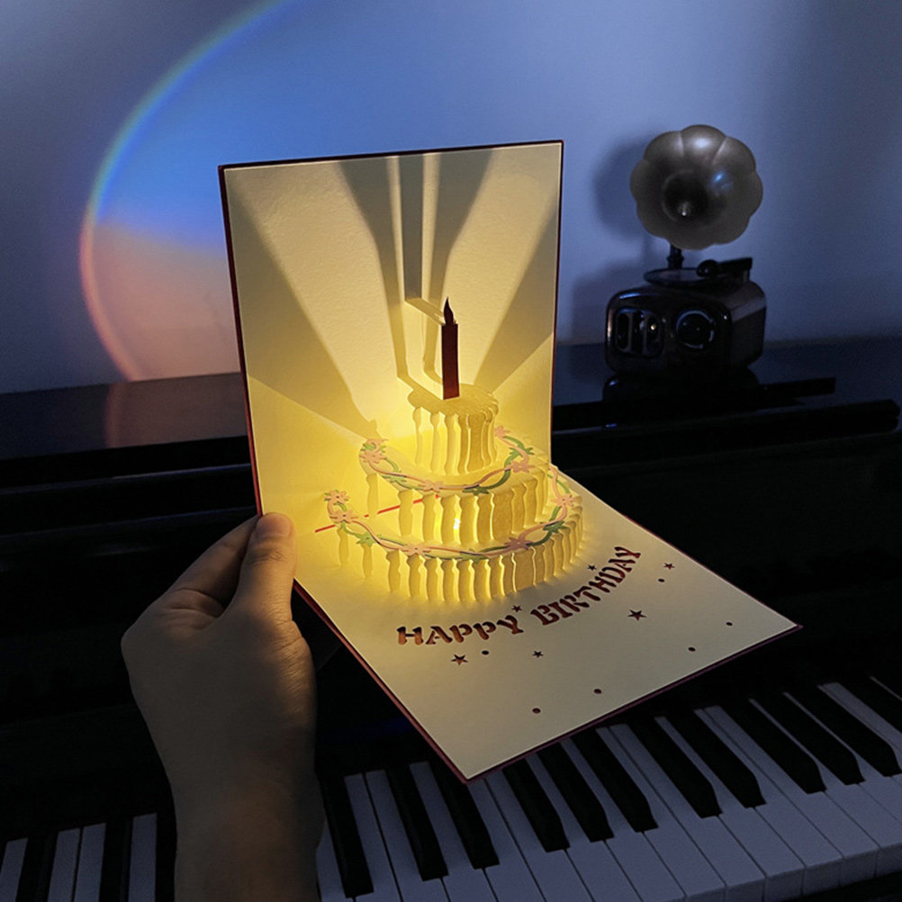 3D 조명 효과가 있는 음악 생일 카드, 남녀 모두에게 - Lighting Visual 리뷰 및 가격